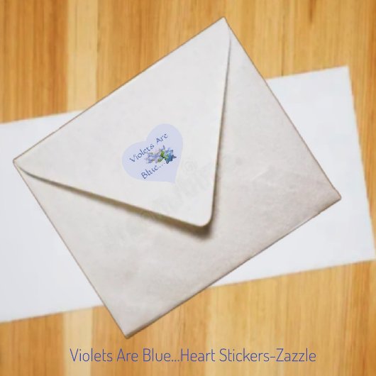 Violetten sind blau... Herz-Aufkleber