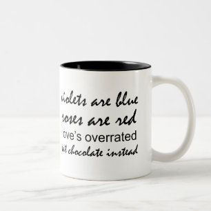 Violetten sind blau zweifarbige tasse