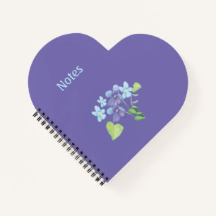 Violetten sind blaues Personalisiertes Lila Herz Notizblock