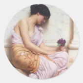 Violetten, Sweet Violets, John William Godward Runder Aufkleber (Vorderseite)