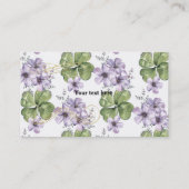 Violetten und Kleeblätter Visitenkarte (Rückseite)