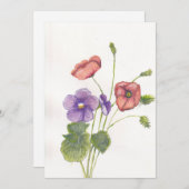 Violetten und Poppione Einladung (Vorne/Hinten)