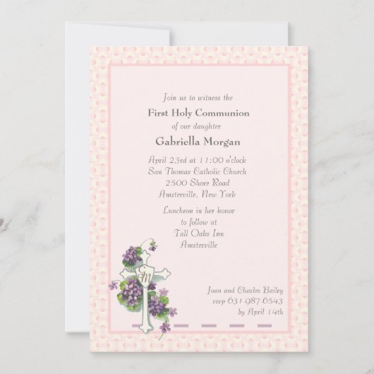 Violetten und religiöse Einladung (Vorderseite)