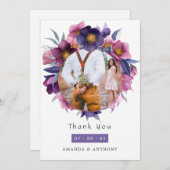 Violetteppich Watercolor Blumenzettel Dankeskarte (Vorne/Hinten)