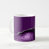 Violetter Achat-Silber-Glitter Kaffeetasse (Vorderseite Links)