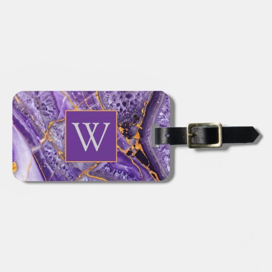 Violetter Amethyst Gepäckanhänger (Vorderseite horizontal)
