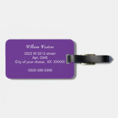 Violetter Amethyst Gepäckanhänger (Rückseite horizontal)