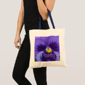 Violetter blauer Pansy Tragetasche (Vorderseite (Produkt))