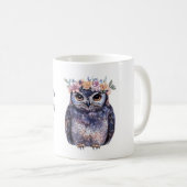 Violetter Eulen-Blumenkranz Kaffeetasse (VorderseiteRechts)