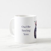 Violetter Eulen-Blumenkranz Kaffeetasse (Vorderseite Links)