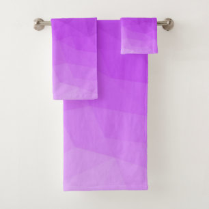 Violetter Farbverlauf geometrisches Netz helles Mu Badhandtuch Set