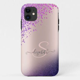 Violetter Glitter Ombre Diamanten Case-Mate iPhone Hülle