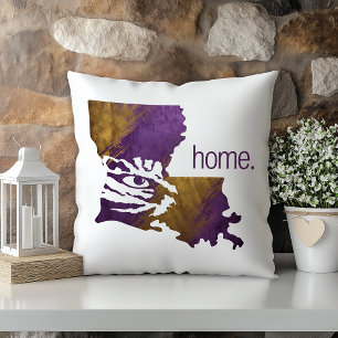 Violetter Goldener Tigerauge Louisiana State Kissen
