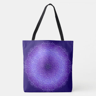 Violetter Gradienten-Mandala Tasche