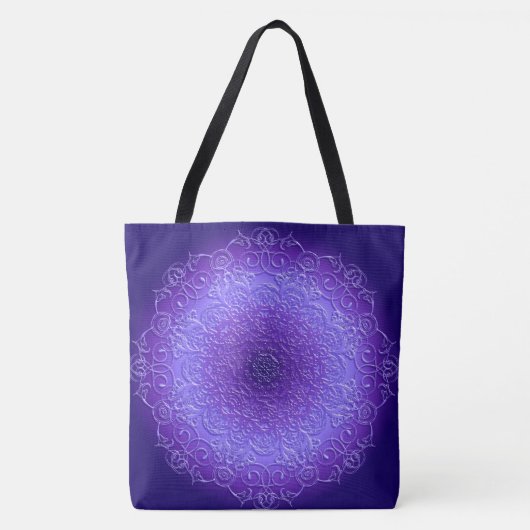 Violetter Gradienten-Mandala Tasche (Vorderseite)