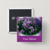 Violetter Hibiskus-Blumen-Button Button (Vorne & Hinten)