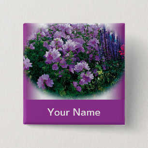 Violetter Hibiskus-Blumen-Button Button