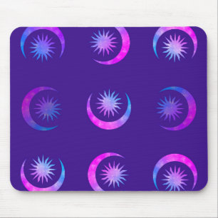 Violetter Indigo Purpurmond & Sonnenzen Mousepad