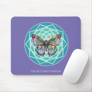 Violetter Indigo-Schmetterling Mystischer Mandala  Mousepad