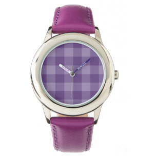 Violetter karierter Hintergrund Armbanduhr