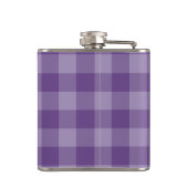 Violetter karierter Hintergrund Flachmann (Rückseite)