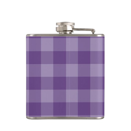 Violetter karierter Hintergrund Flachmann (Rückseite)