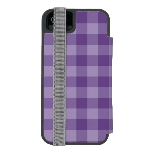 Violetter karierter Hintergrund Incipio iPhone Geldbeutel-Hülle (Folio Rückseite)