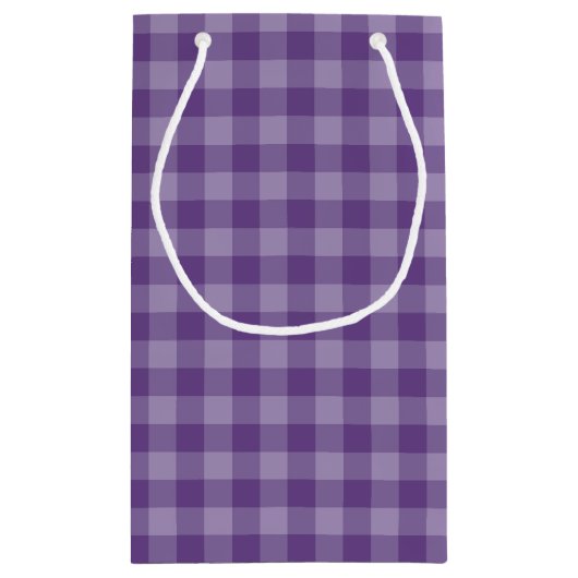 Violetter karierter Hintergrund Kleine Geschenktüte (Rückseite)
