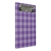 Violetter karierter Hintergrund Mini Klemmbrett (Schrägansicht)