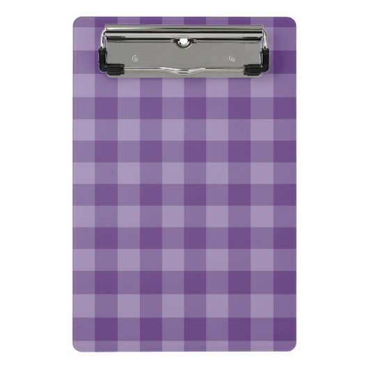 Violetter karierter Hintergrund Mini Klemmbrett (Vorderseite)