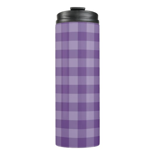 Violetter karierter Hintergrund Thermosbecher (Vorderseite)