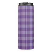 Violetter karierter Hintergrund Thermosbecher (Rückseite)