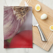 Violetter Knoblauch mit Radieschen Handtuch (Viertel Falte)