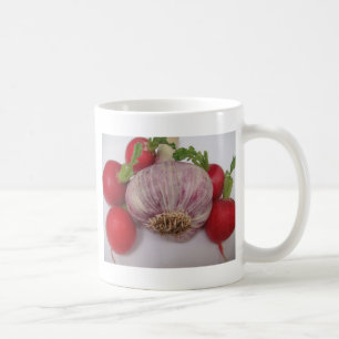 Violetter Knoblauch mit Radieschen Kaffeetasse
