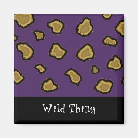 Violetter Leopardenprint Magnet (Vorne)