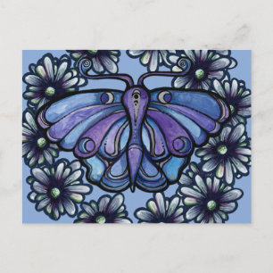 Violetter Luna-Moth-Mondkind-Motten Postkarte