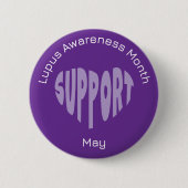 Violetter Lupus-Aufklärungsmonat-Button Button (Vorderseite)