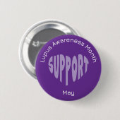Violetter Lupus-Aufklärungsmonat-Button Button (Vorne & Hinten)