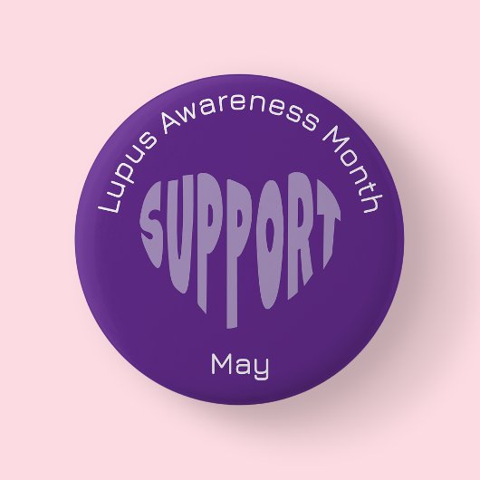 Violetter Lupus-Aufklärungsmonat-Button Button
