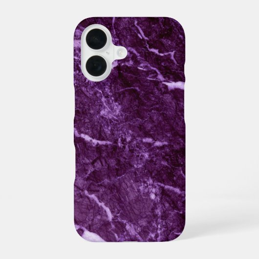 Violetter Marmor iPhone 16 Hülle (Rückseite)
