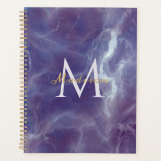 Violetter Marmor-Planer mit individuellem Monogram Planer