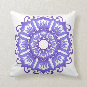 Violetter Mit Blumenmandala. Kissen