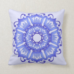 Violetter Mit Blumenmandala. Kissen