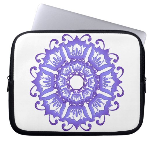 Violetter Mit Blumenmandala. Laptopschutzhülle (Vorderseite)