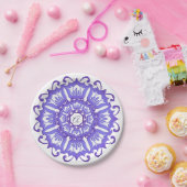 Violetter Mit Blumenmandala. Pappteller (Party)