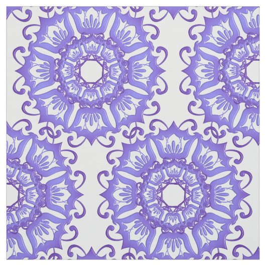 Violetter Mit Blumenmandala. Stoff (Muster)