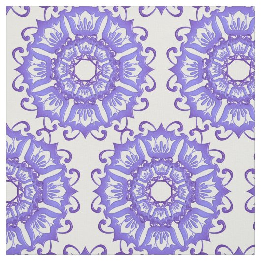 Violetter Mit Blumenmandala. Stoff (Muster)