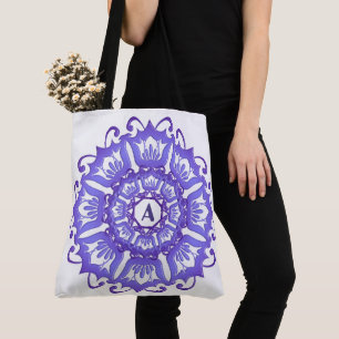 Violetter Mit Blumenmandala. Tasche
