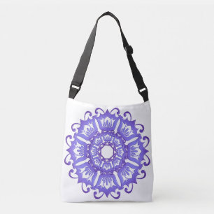 Violetter Mit Blumenmandala. Tragetaschen Mit Langen Trägern
