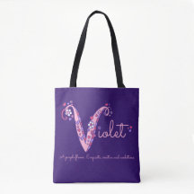 Violetter Name und Bedeutung der v-Monogrammtasche